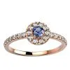 Bague saphir or rose Juliet S full pavé