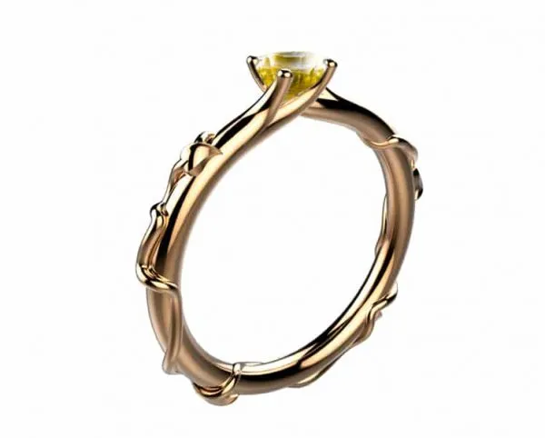 Bague saphir jaune or rose Tivoli