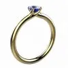 Saphir bleu 0.50 ct or rose