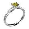 Bague saphir jaune Diamant or blanc pavé Dana