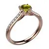 Bague saphir jaune Diamant or rose pavé Dana