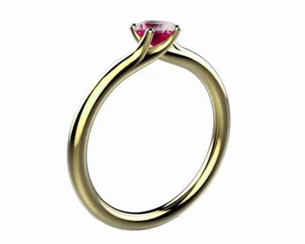 Saphir pourpre 0.50 ct or rose