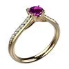 Bague saphir rose Diamant or jaune pavé Dana