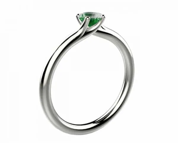 Saphir vert 0.50 ct or rose