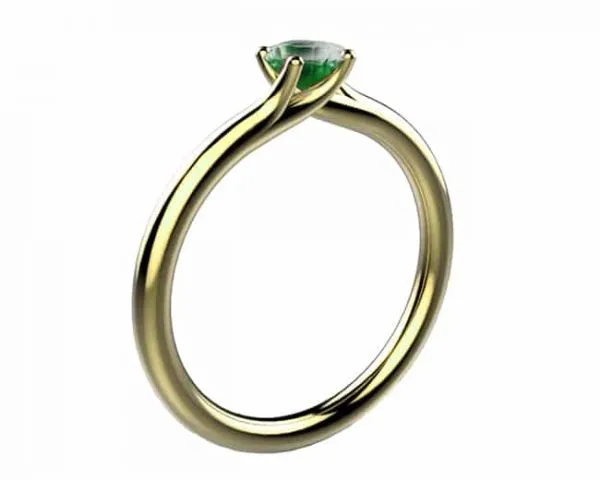 Saphir vert 0.50 ct or jaune