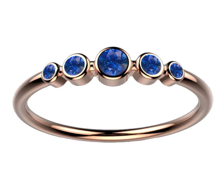 Bague-saphir-or-rose-Ingénue-5-saphirs