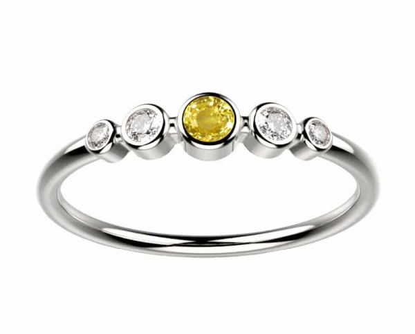 Saphir jaune, Diamant, or jaune