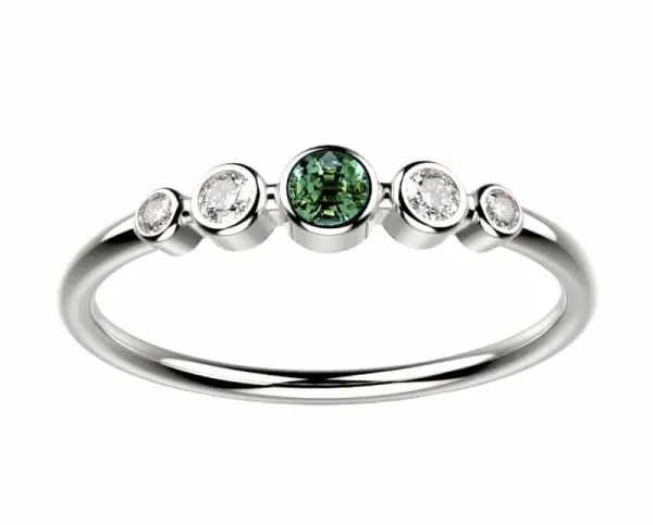 Saphir vert, Diamant