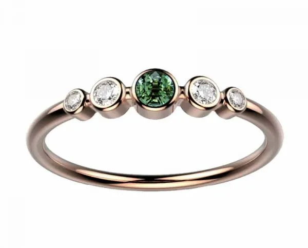 Saphir vert, Diamant