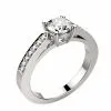 Bague diamant or blanc serti Mademoiselle