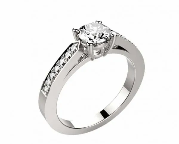 Bague diamant or blanc serti Mademoiselle