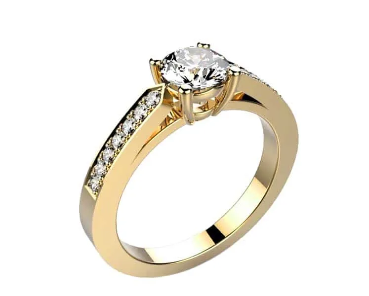 Bague diamant or jaune serti Mademoiselle