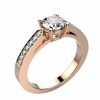 Bague diamant or rose serti Mademoiselle