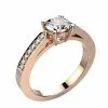 Bague diamant or rose serti Mademoiselle