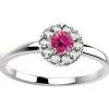 Saphir pourpre diamant or rose