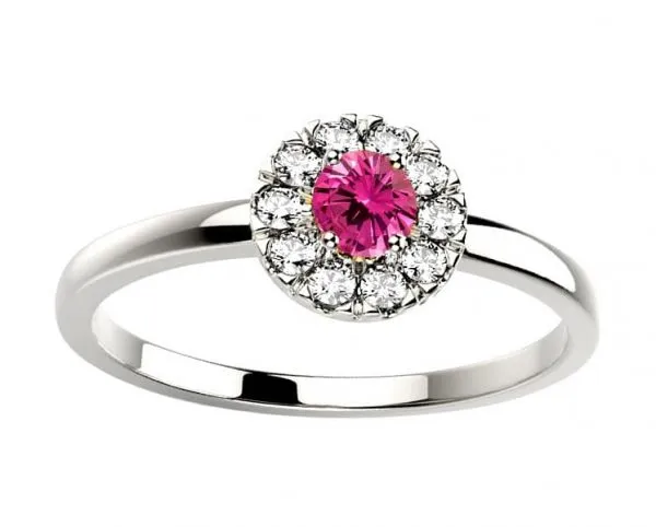 Saphir pourpre diamant or rose