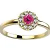 Saphir pourpre diamant avec halo