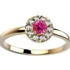Saphir pourpre diamant or rose