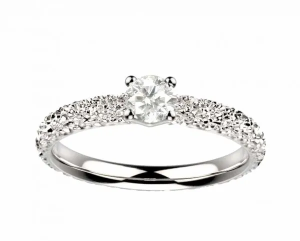 Bague diamant or blanc Estretat