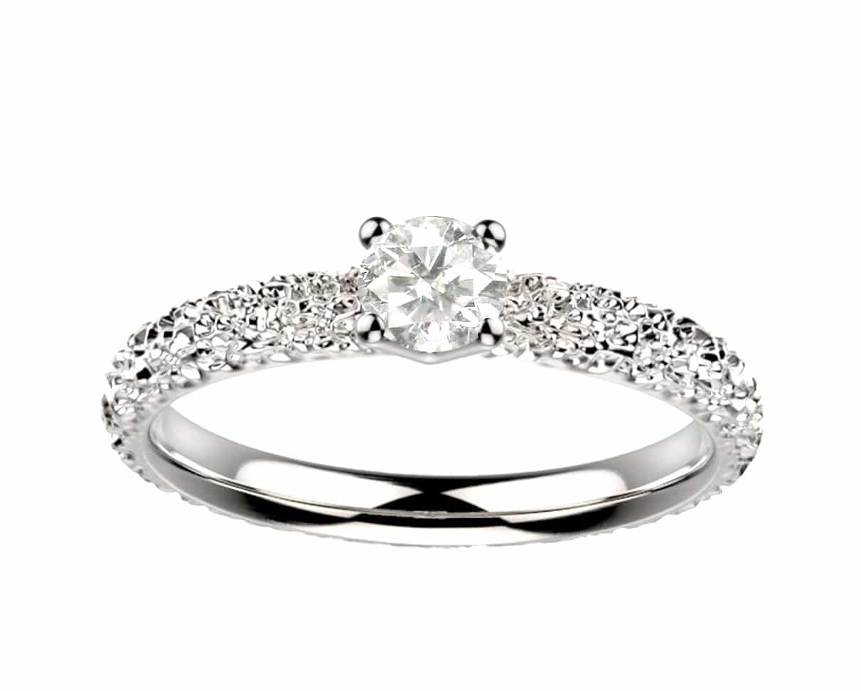 Bague diamant or blanc Estretat