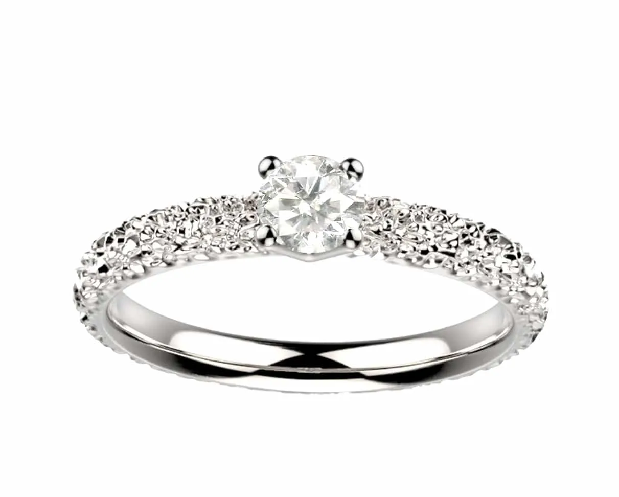 Bague diamant or blanc Estretat