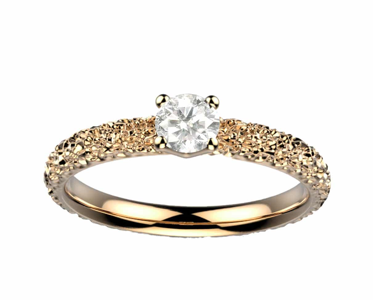 Bague diamant or jaune Estretat