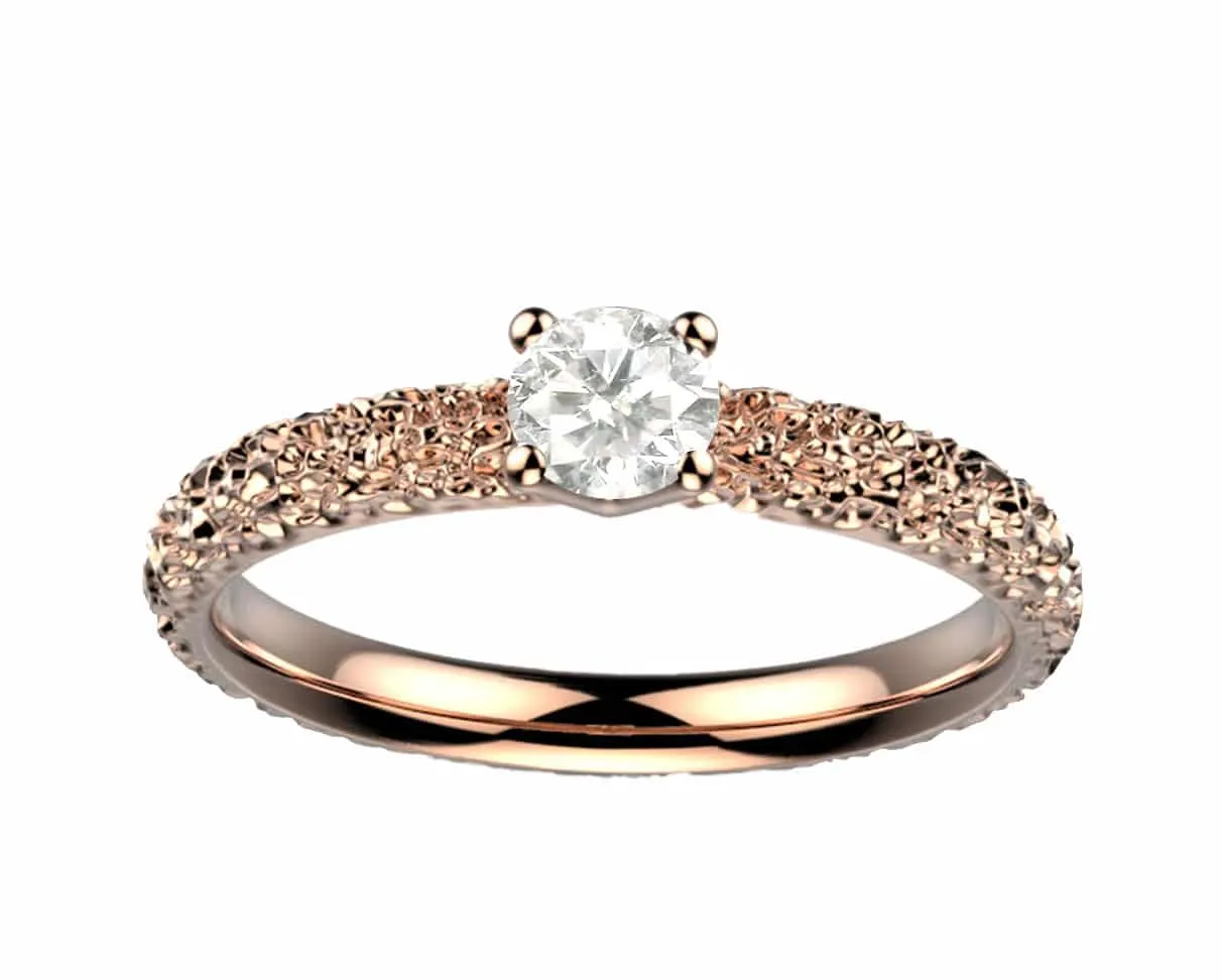 Bague diamant or rose Estretat