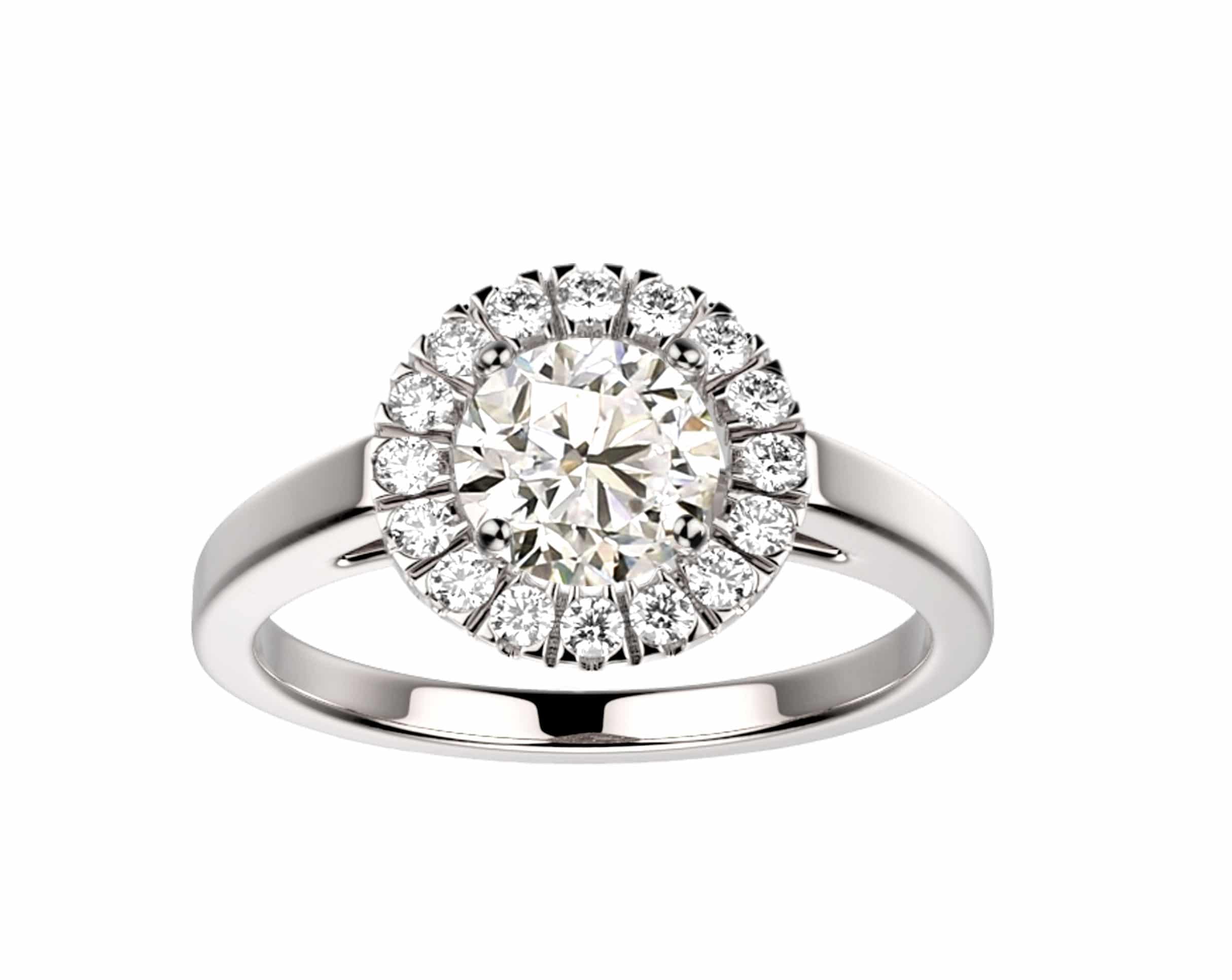 Bague de fiançailles Diamant or blanc Juliet anneau non pavé