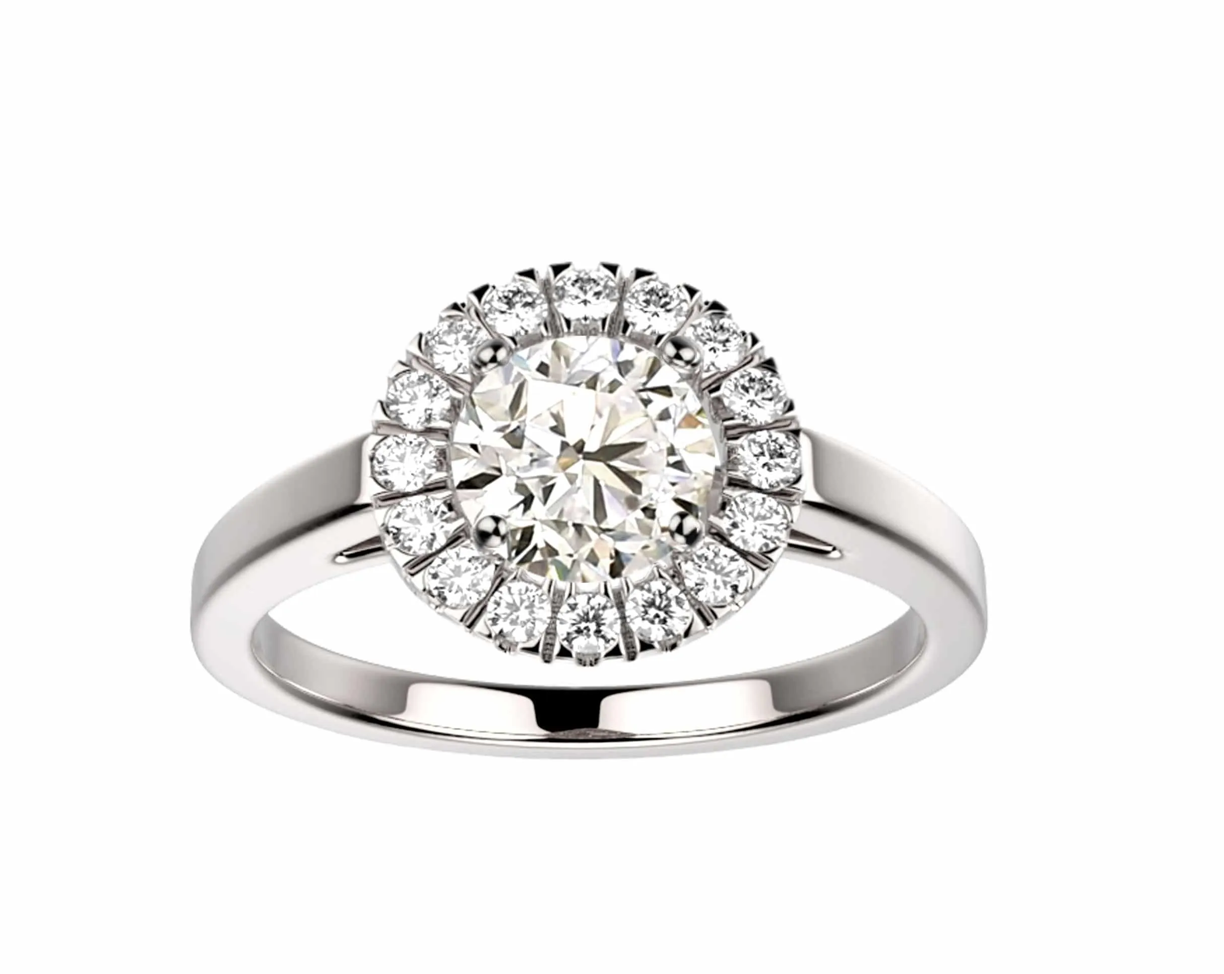 Bague de fiançailles Diamant or blanc Juliet anneau non pavé