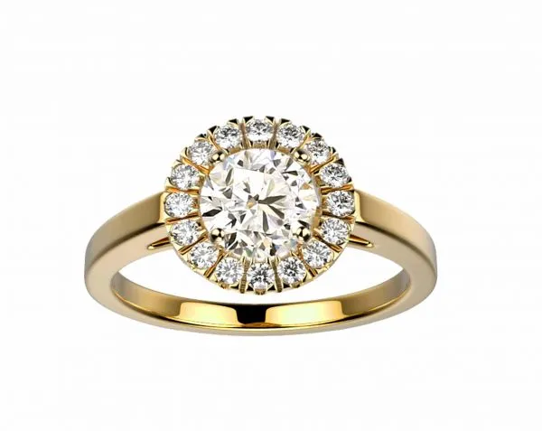 Solitaire Diamant or jaune