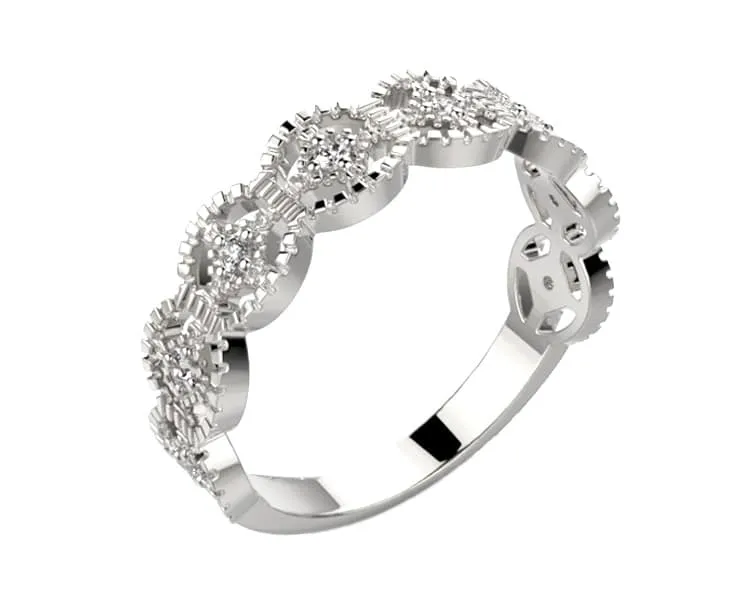 Alliance diamant en or blanc 8 pierres Lakme pour un mariage éthique