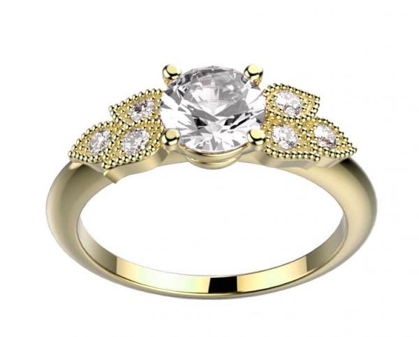Bague de fiançailles diamant 0.50 ct or jaune Lyra