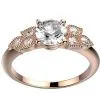 Bague de fiançailles diamant 0.50 ct or rose Lyraor rose