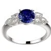 Saphir bleu Diamant, or rose