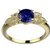Saphir bleu Diamant, or rose
