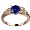 Saphir bleu Diamant, or rose