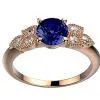 Saphir bleu Diamant, or rose