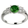 Saphir vert Diamant, or rose