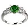 Saphir vert Diamant, or rose
