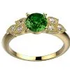Saphir vert Diamant, or rose