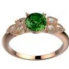 Saphir vert Diamant, or rose