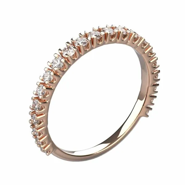 Alliance or rose diamant Morgane L profil