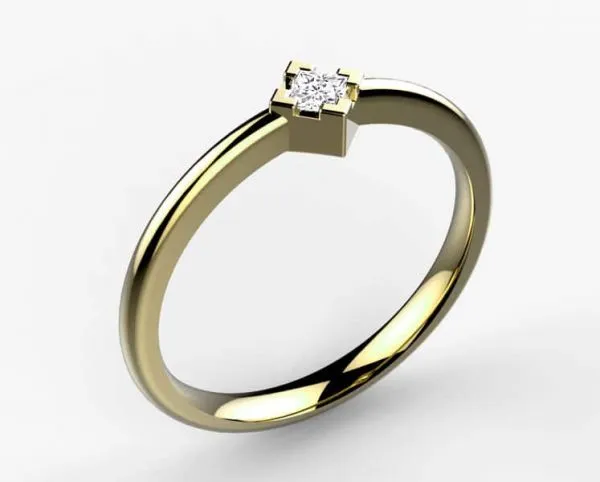 Or jaune et Diamant 0.10 ct