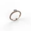 Bague diamant or rose Comete profil