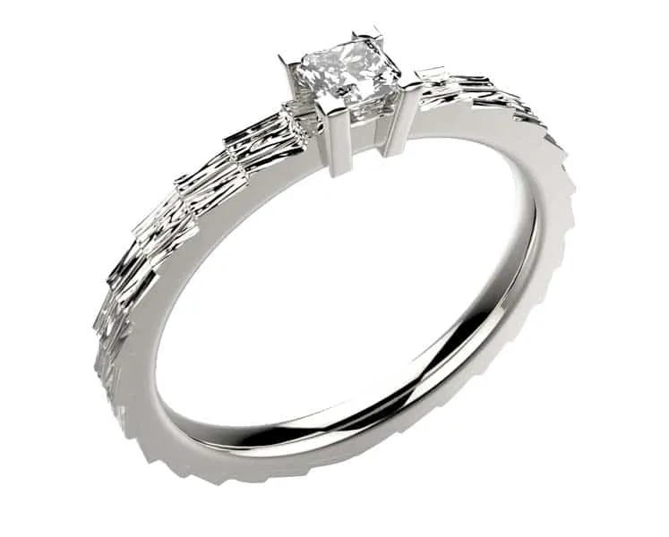 Bague Diamant or blanc Brocéliande