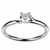 Bague solitaire diamant or blanc Clio 4 griffes