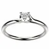 Bague solitaire diamant or blanc Clio 4 griffes