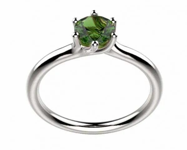 Bague saphir or blanc Clio 6G saphir vert