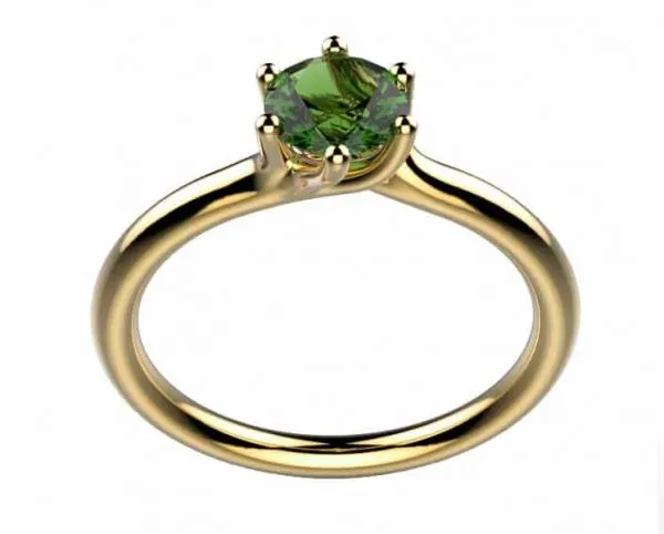 Bague saphir or jaune Clio 6G saphir vert