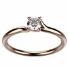 Bague solitaire diamant or rose Clio 4 griffes